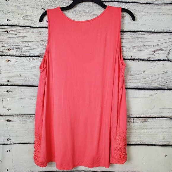 Maurices Women’s Coral Lace Trim Tank Top Size L - Picture 3 of 6